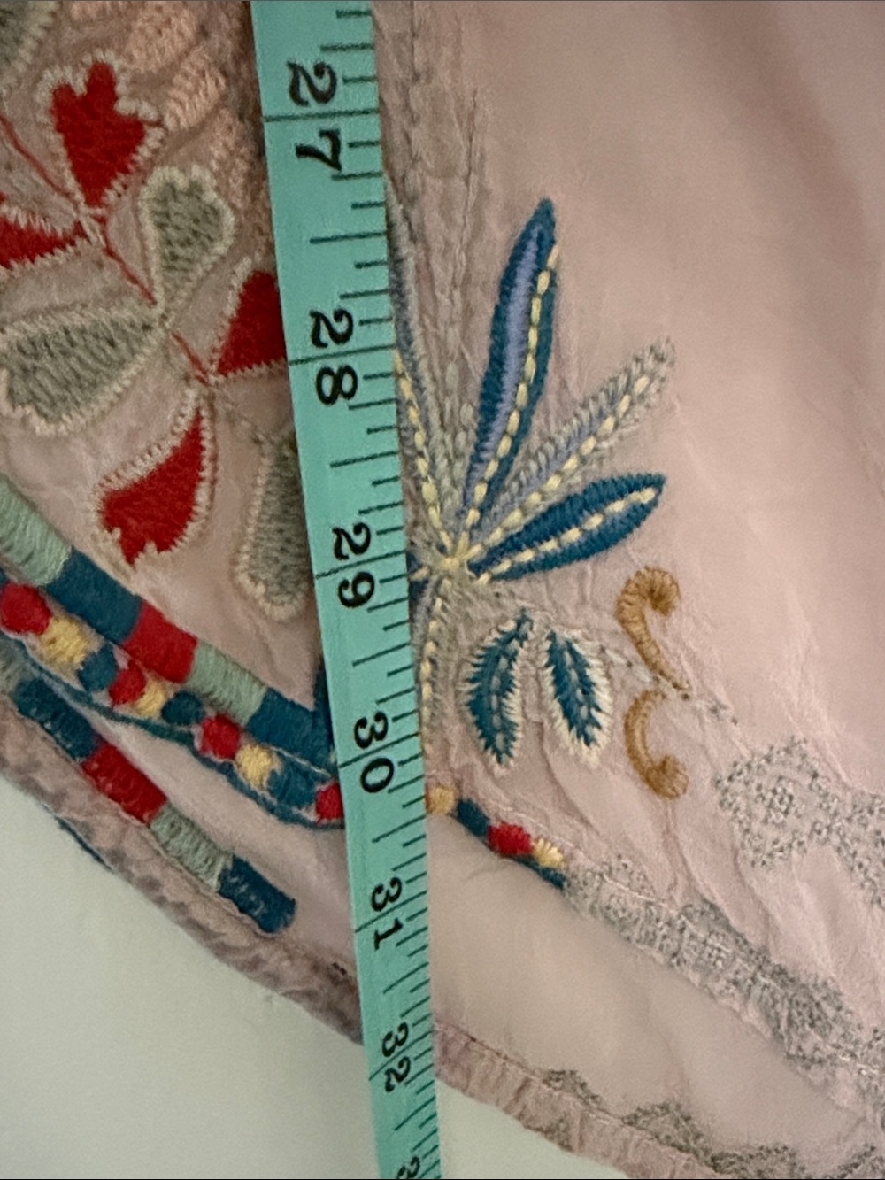 Johnny Was Dusty Blush Embroidered Floral Boho Tunic - Picture 9 of 11